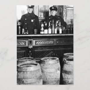 Prohibition - Speakeasy Police Raid Bootlegger - M Invitation