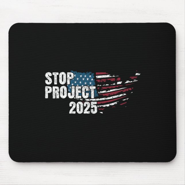 Project 2025 Anti Trump American Flag  Mouse Pad (Front)