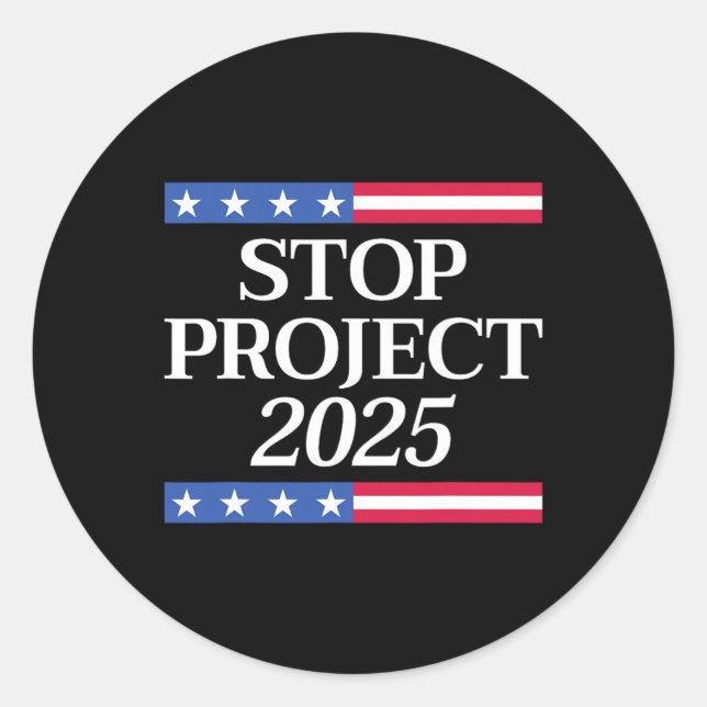 Project 2025 Anti Trump Usa Flag Political Women M Classic Round Sticker (Front)