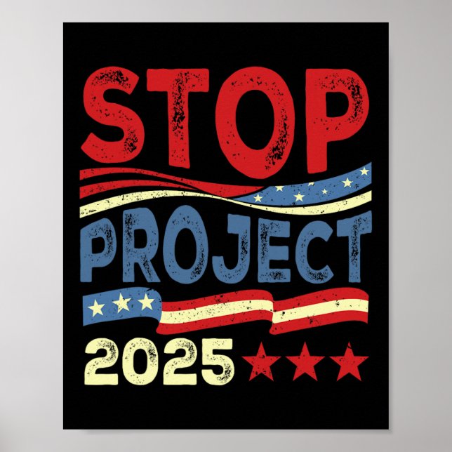 Project 2025 Anti Trump Usa Flag Political Women M Poster (Front)