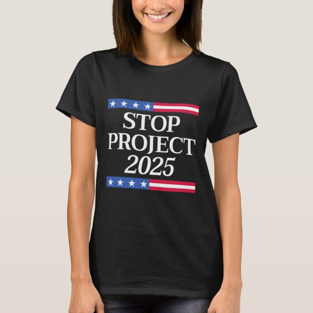 Project 2025 Anti Trump Usa Flag Political Women M T-Shirt (Front)