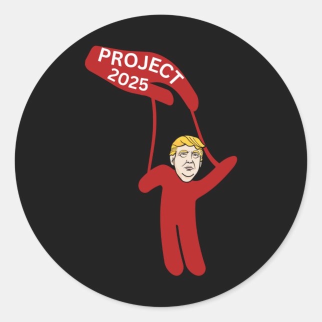Project 2025 Donald Trump Puppet  Classic Round Sticker (Front)