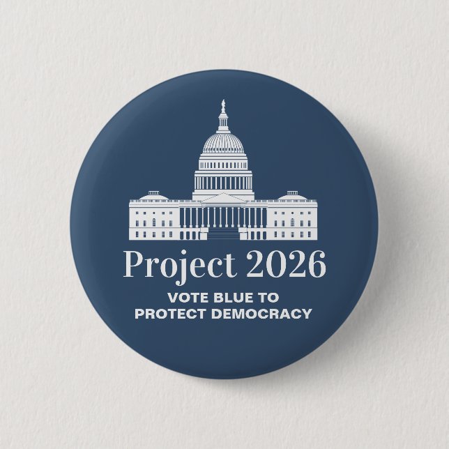 Project 2026 Vote for Democracy 6 Cm Round Badge (Front)