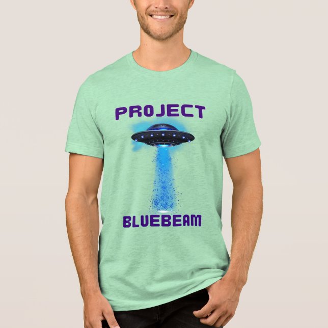 Project Bluebeam New Jersey Drones UFO Tri-Blend Shirt (Front)