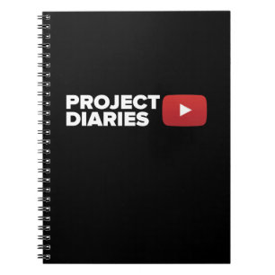 Project Diaries (White Text) 1st Design Spiral Notebook
