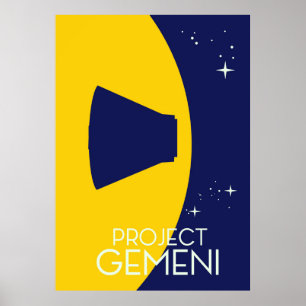 Project Gemini Space Art illustration Poster