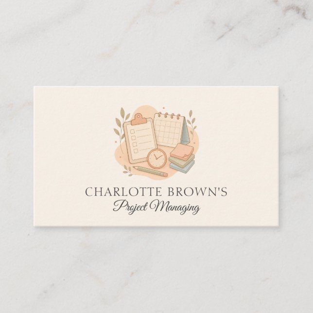 Project Management Planning Leadership  Business Card (Front)