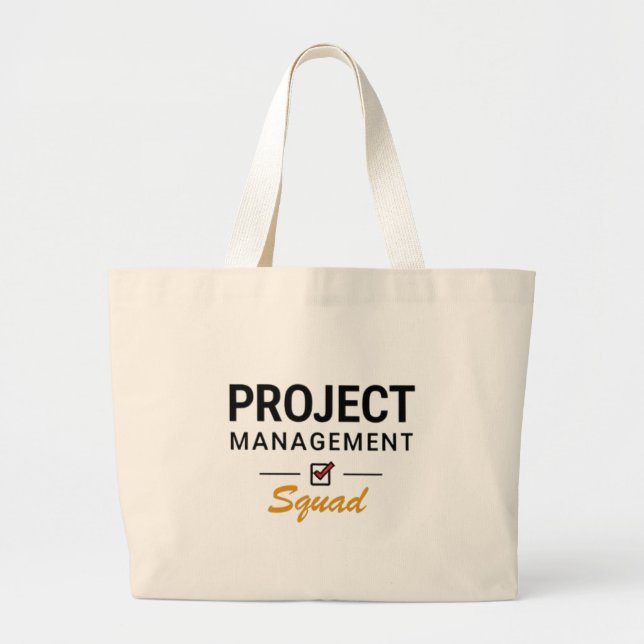 Project Management Squad – Checklist Edition Large Tote Bag (Front)