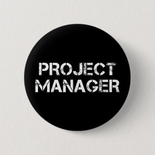 Project Manager Industrial Font Gift 6 Cm Round Badge