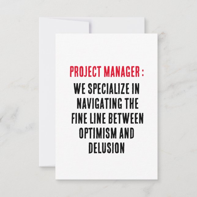 Project Managers We specialise in navigating the  Thank You Card (Front)