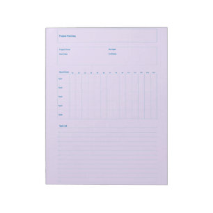 Project Planning Template, Printable Planner Sheet Notepad
