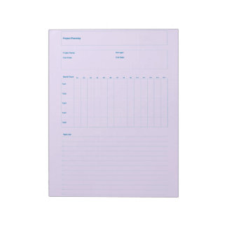 Project Planning Template, Printable Planner Sheet Notepad