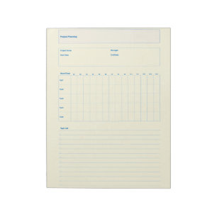 Project Planning Template, Printable Planner Sheet Notepad