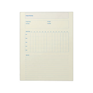 Project Planning Template, Printable Planner Sheet Notepad