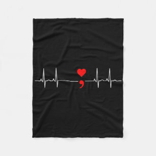 Project Semicolon Hoodie Suicide Prevention Shirt  Fleece Blanket