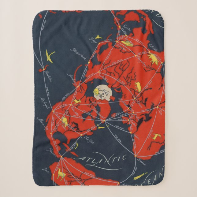 Projected Global Air Routes World Sherpa Blanket (Front)