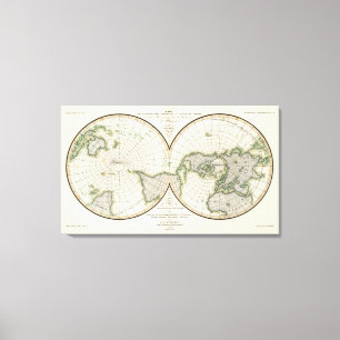 projection showing magnetic declination canvas print