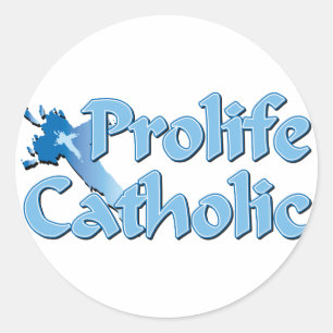 Prolife Catholic Cross Classic Round Sticker