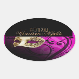 Prom 2011 Venetian Nights Masquerade Party Oval Sticker