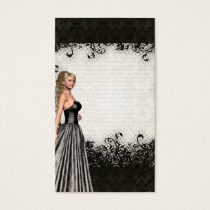 Prom girl in a black dress