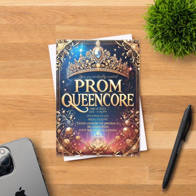 Prom Queencore Invitation : stunning royal theme (Insitu (Invitation Card))