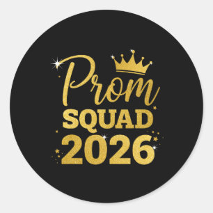Prom Squad Graduation Cl Of 2026 Classic Round Sticker