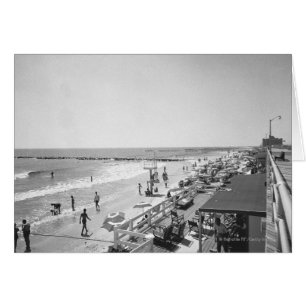 Promenade and beach B&W elevated view