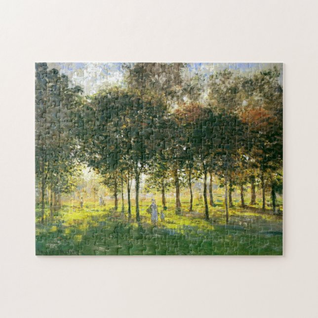 Promenade at Argenteuil Soleil Couchant Monet Fine Jigsaw Puzzle (Horizontal)