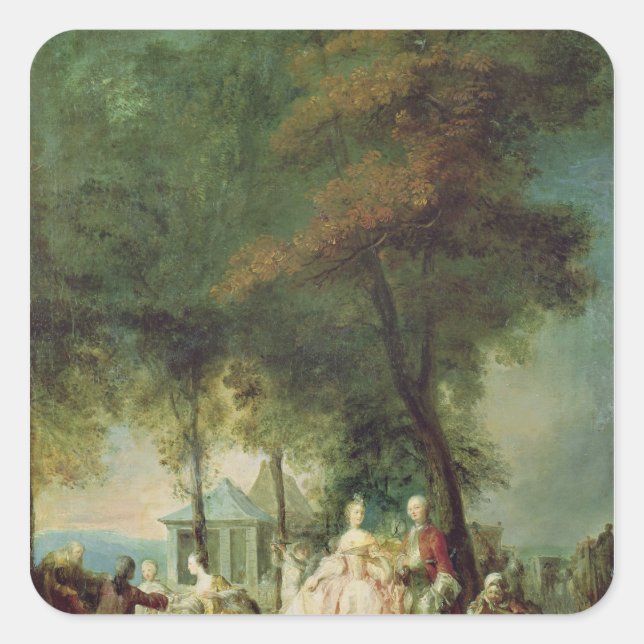 Promenade at Longchamp, c.1760 Square Sticker (Front)