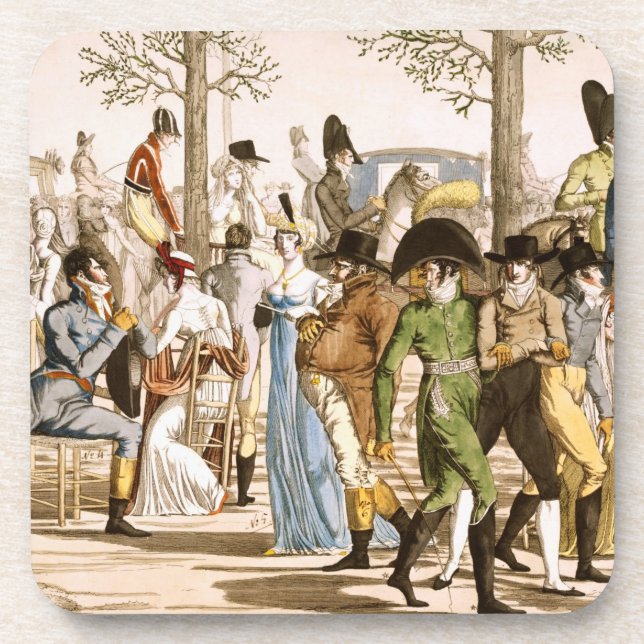 Promenade at Longchamps, 1802 (engraving) Coaster (Front)