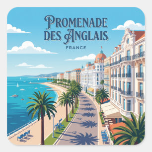 Promenade des Anglais Nice France Square Sticker