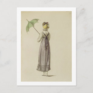 Promenade dress, fashion plate from Ackermann's Re Postcard