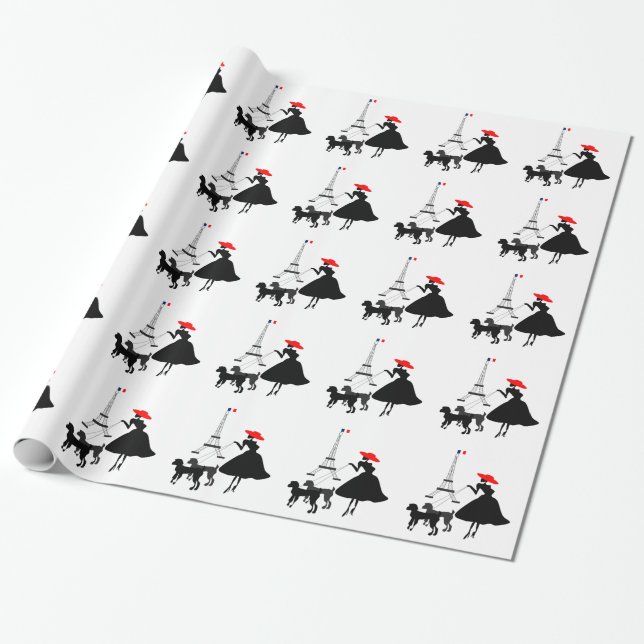 Promenade with Dogs Wrapping Paper (Unrolled)