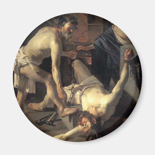 Prometheus Being Chained, by Dirck van Baburen Magnet (Front)