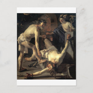 Prometheus Being Chained, by Dirck van Baburen Postcard