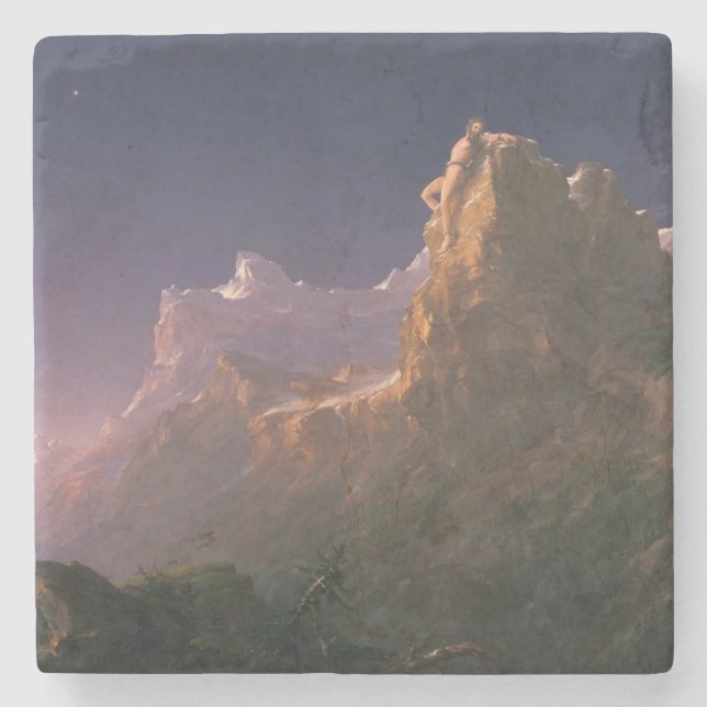 Prometheus Bound (by Thomas Cole) Stone Coaster (Front)