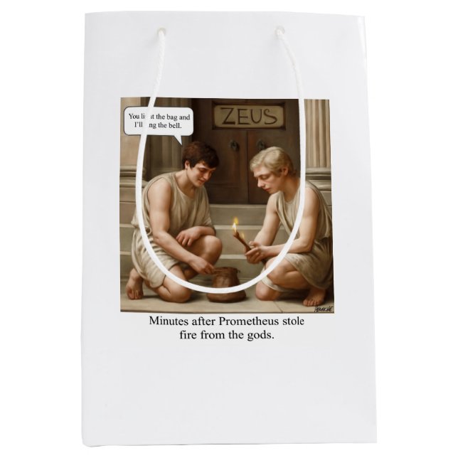 Prometheus stole fire from the gods. medium gift bag (Front)