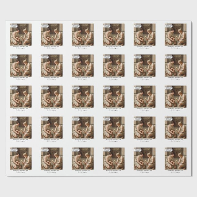 Prometheus stole fire from the gods. wrapping paper (Flat)