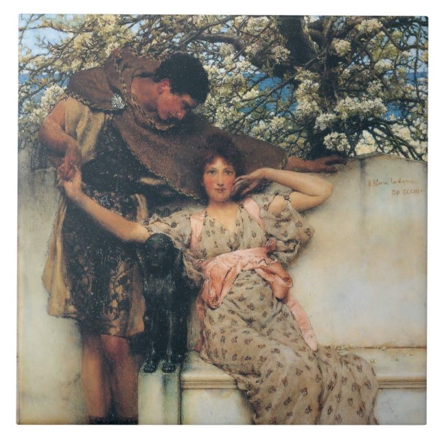 Promise of Spring (by Lawrence Alma-Tadema) Tile (Front)