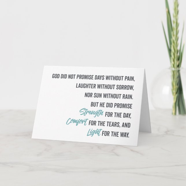 Promise of Strength Comfort and Light Card (Front)