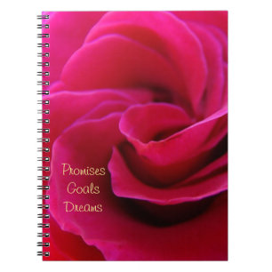 Promises Goals Dreams Notebook Pink Rose Flower