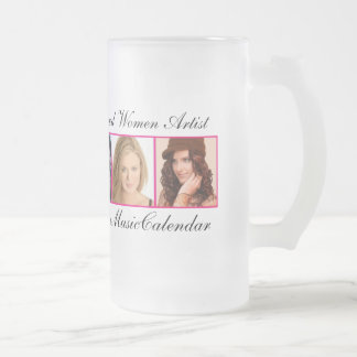 PROMO 5 BRILLIANT WOMEN FROM MYSPACE CALENDAR FROSTED GLASS BEER MUG