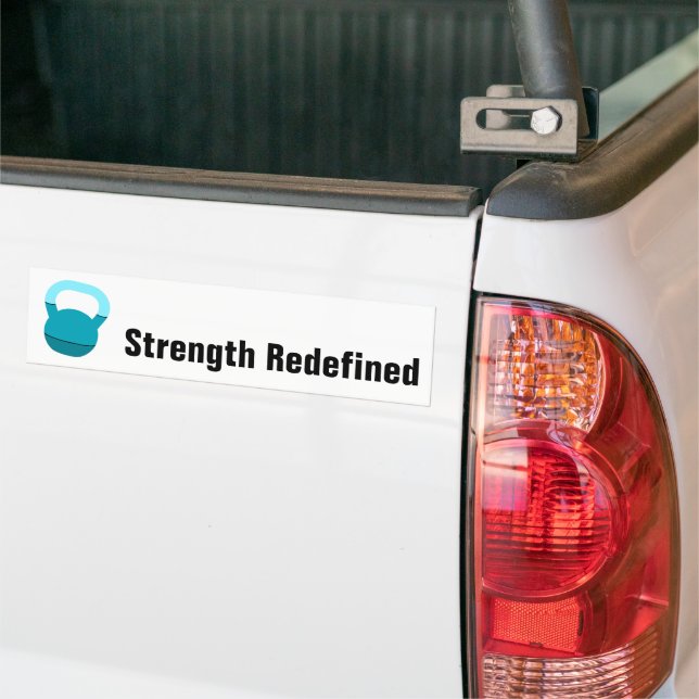 Promo Athlete Coach Kettlebell Strength Redefined Bumper Sticker (On Truck)