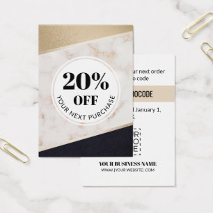Promo Code Gold Black Colour Block Discount Cards