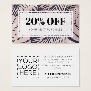 Promo Code Logo Tropical Discount Cards