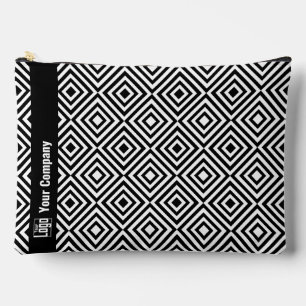 Promo Company Logo Name Black & White Pattern Accessory Pouch