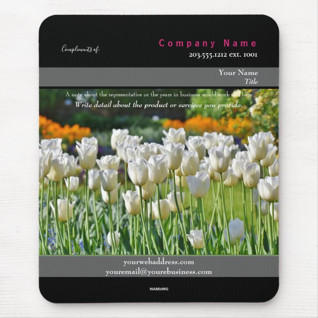 Promo Mousepad White Tulips Theme - HAMbyWG (Front)