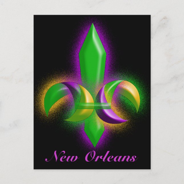 Promo Postcard Glowing Fleur-de-lis New Orleans LA (Front)