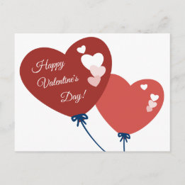 Promo Red Balloon Heart Happy Valentine's Day Card