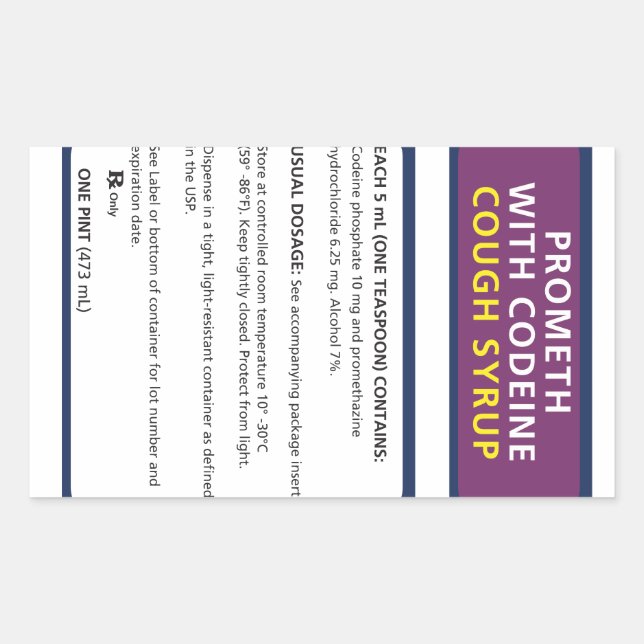 Promote codeine rectangular sticker (Front)